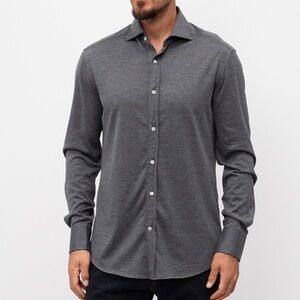 ISAIA Silk Cotton Blend Long Sleeve Button Down Small